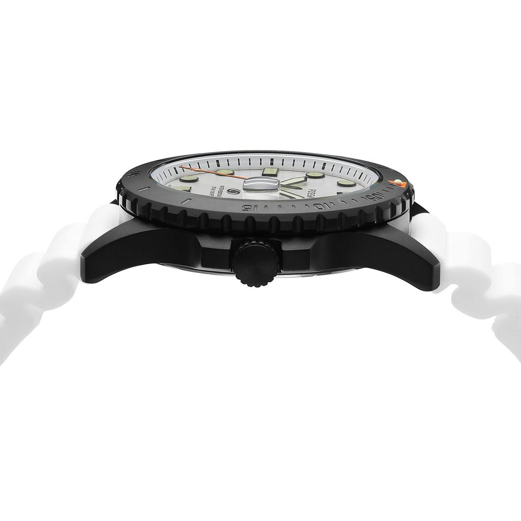 Fossil СИНИЕ Дата Белый Силиконовый Часы Три Стрелки