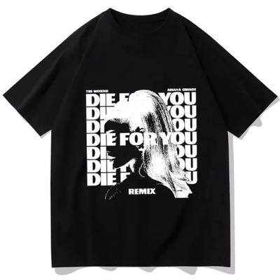 Лето 2025 новинка Ариана Гранде Die for You Музыкальный мерч Унисекс Харадзюку Повседневные футболки с принтом Подарок фанату Оверсайз футболки