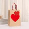 Крафт-бумажные пакеты с дизайном в виде красного сердца Экологичные подарочные пакеты с бирками-сердечками и пеньковой веревкой Упаковка подарков для свадеб, дней рождения, Дня матери, вечеринок