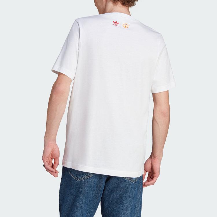 adidas Футболка с коротким рукавом и круглым вырезом Originals Letter Print, мужские топы, белые IP5552