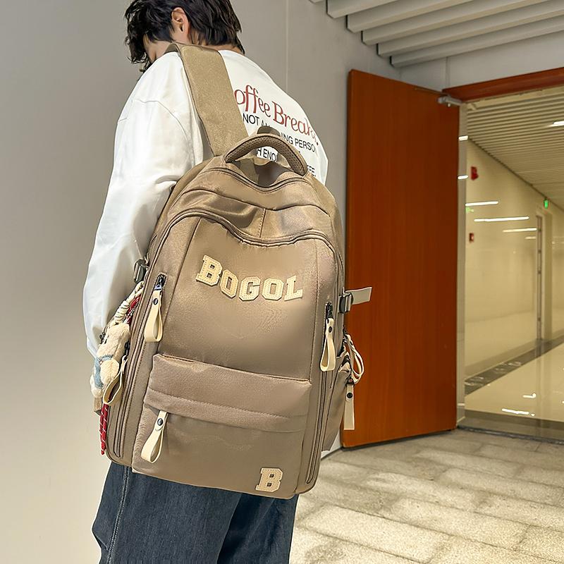 Junior High School Student Schoolbag Women's Large Capacity Lackup Air Cushion Backpack Men's Spine Protection Backpack