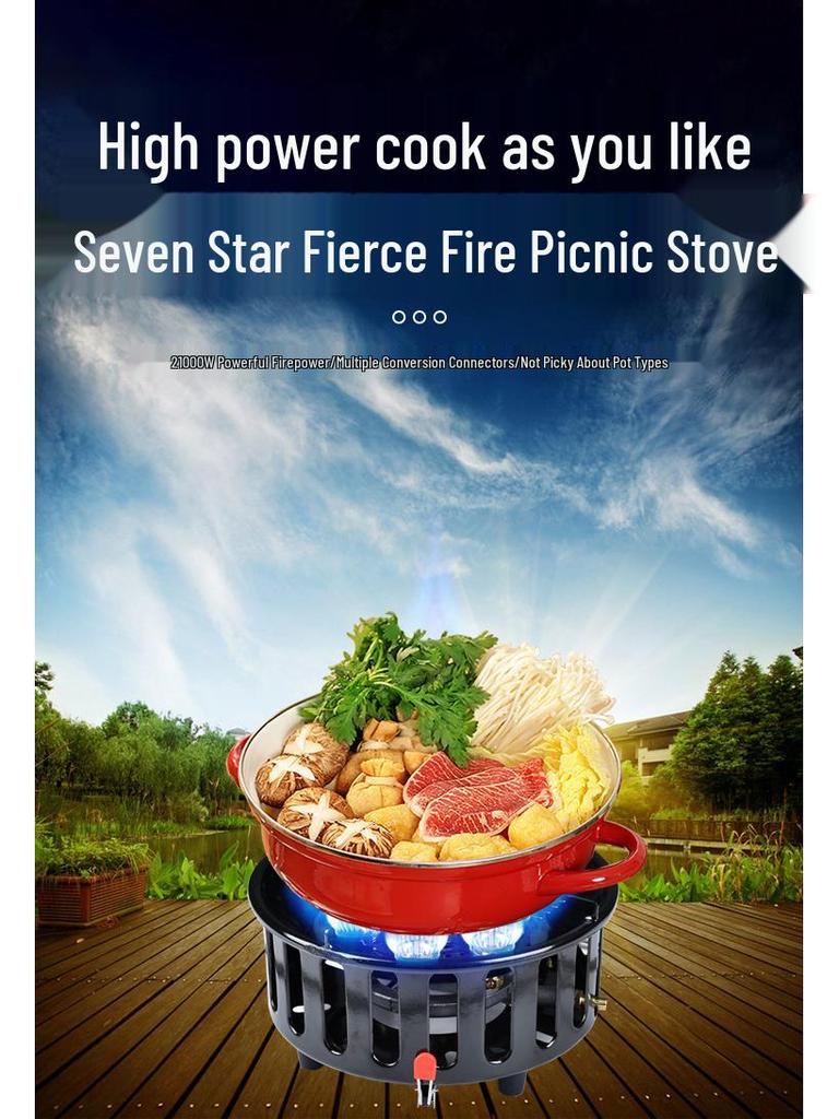 Seven-Head High-Power Dual-Use Outdoor Camping Gas & Coal Stove