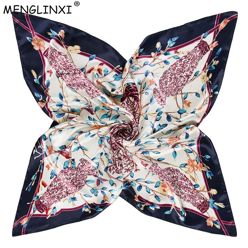Fashion Vase & Olive Branch Scarf Women 2024 New Scarfs For Ladies Luxury Brand Hijab Silk Satin Shawl Scarfs Print Head Scarves