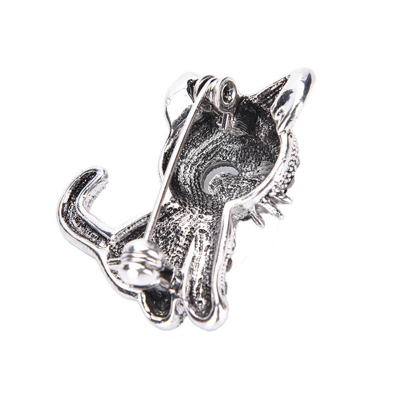 Милые маленькие броши в виде кота, старинные посеребренные зажимы для пальто и рубашки