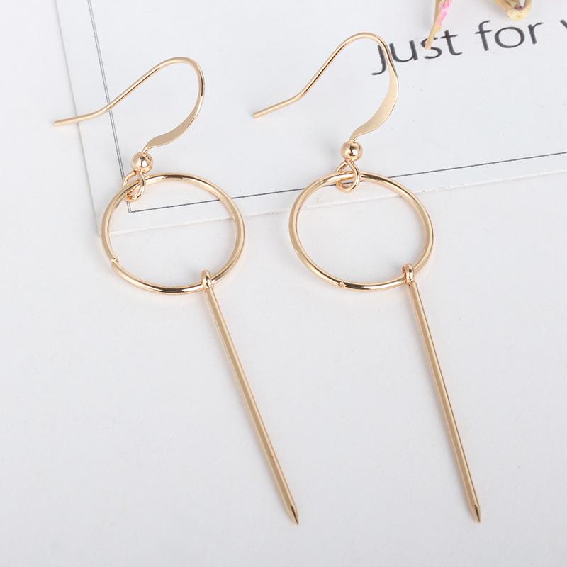 Серьги Retro Simple Wind, геометрические круглые вертикальные серьги, модные дикие серьги, женские украшения AVE