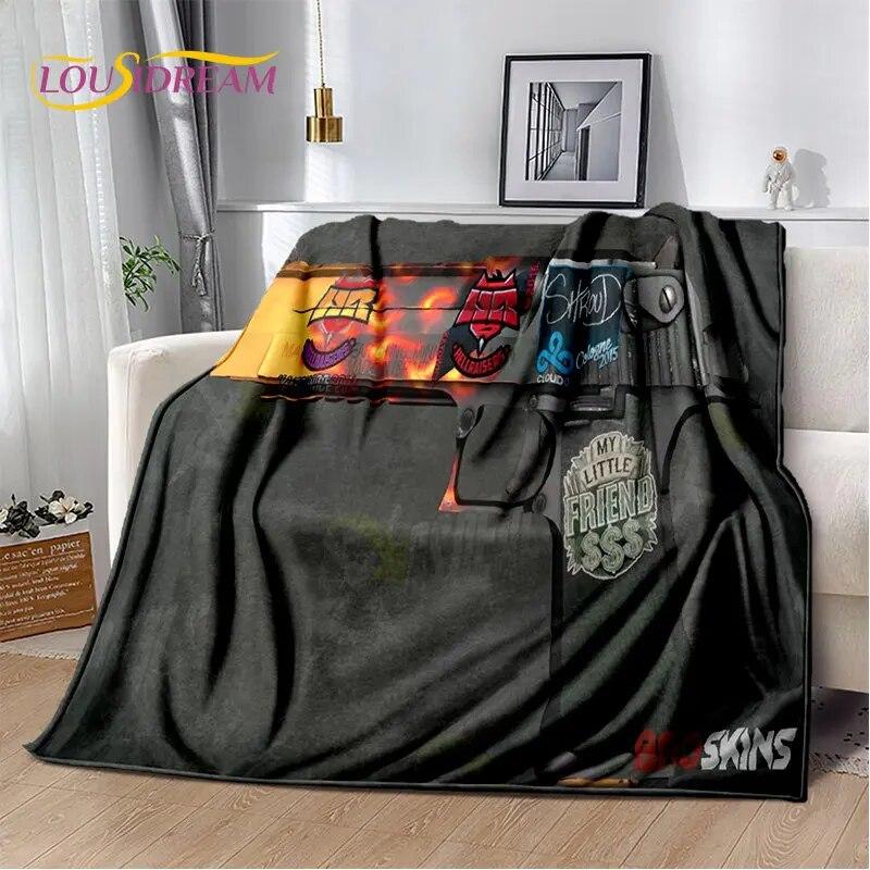Rifle Pistol Cartridge Gun,CS,AK,USP,M4,AWP Soft Plush Blanket,Flannel Blanket Throw Blanket for Living Room Bedroom Sofa Picnic