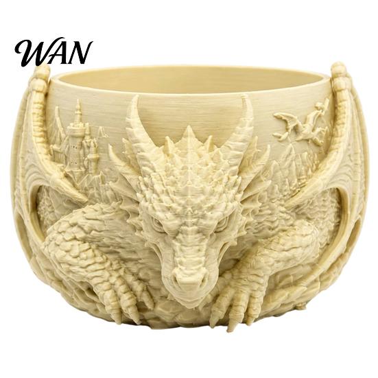 Functional Art Piece 3D Printed Dragon Storage Bowl, Fantasy Desk Organizer for Jewelry Detailed Sculpture Keys and Coins, Decorative Gothic Container