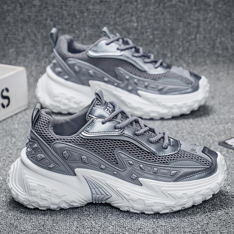 Summer Tire Sole Trend Wear-Resistant Breathable Casual Shoes Thick-Soled Versatile Men'S Sports Shoes