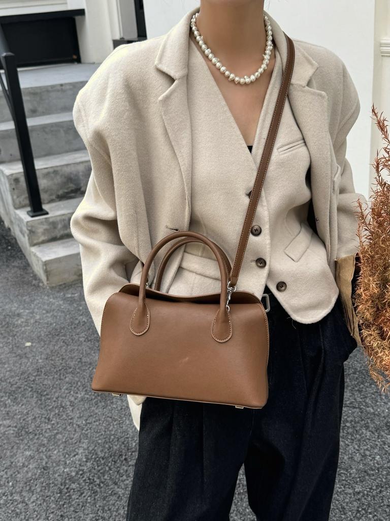 Новая сумка-тоут из кожи, женская мода, ретро-портфель, кожаная сумка подмышкой, большая вместимость, сумка на плечо для поездок на работу