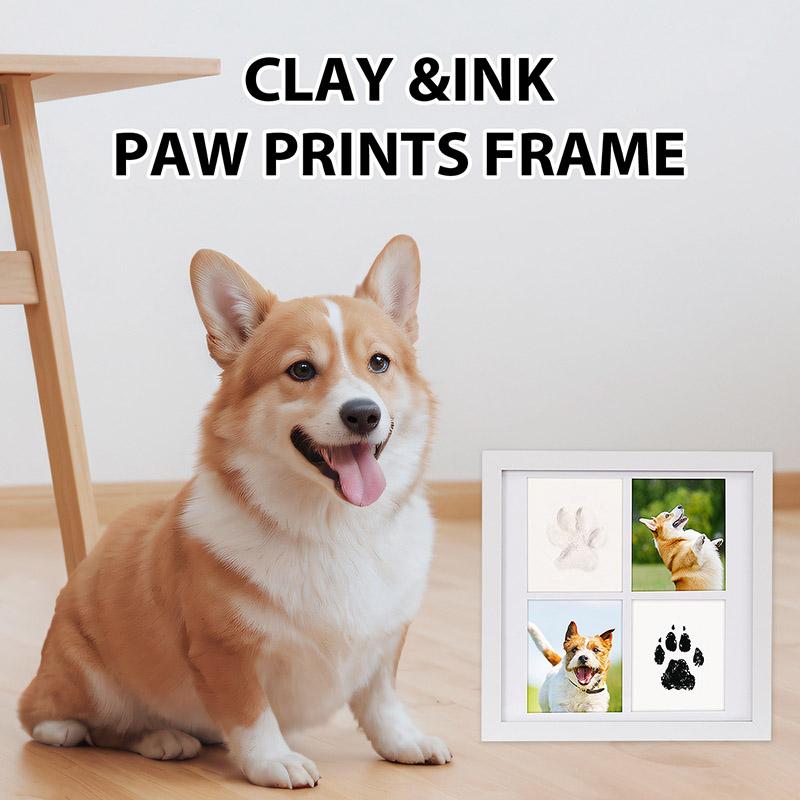 11 Inch Dog Cat Memory Keepsake Frame Safe Non-toxic Mess-free DIY Footprint Kit Pet Memorial Personalised Gifts for Pet Lovers