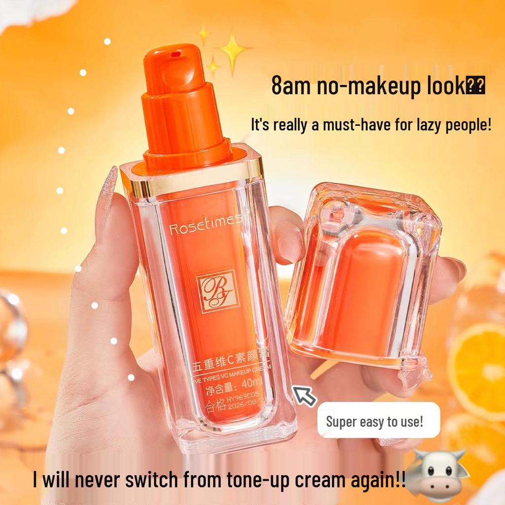 Аутентичный пятикратный увлажняющий консилер с витамином С для выравнивания тона - Натуральный, легкий и осветляющий нюдовый макияж.