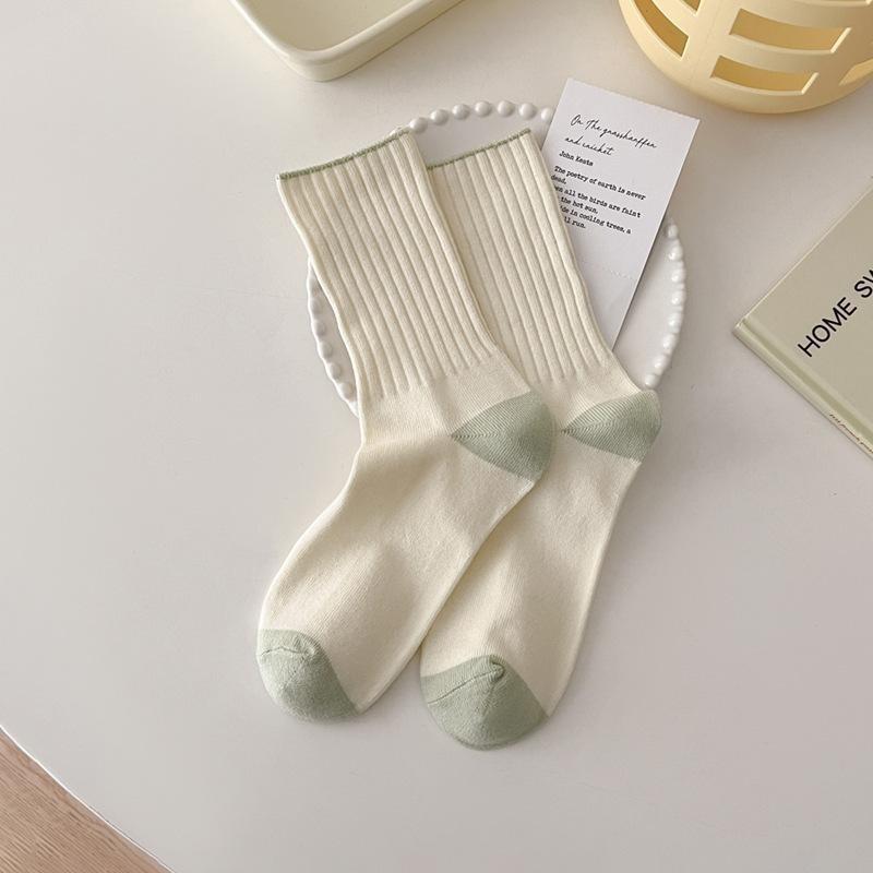 Кремовые носки для женщин без косточек средней длины универсальные свободные носки женские дезодорирующие носки для родов спортивные носки