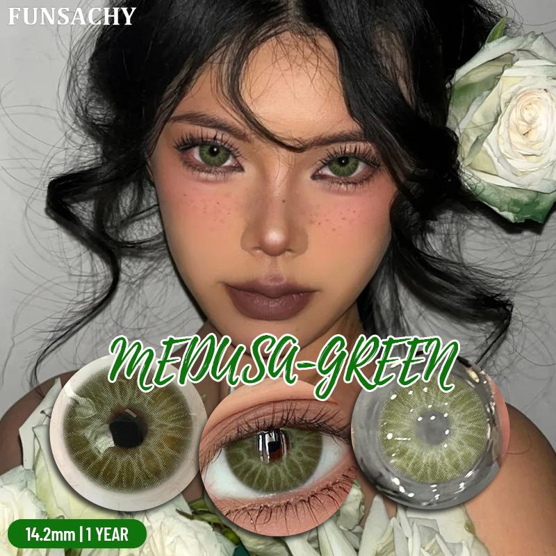 FUNSACHY 1 пара цветных глаз, синие линзы, корейские натуральные линзы, цветные контактные линзы, серые глаза, мягкий красивый зрачок, ежегодное использование