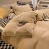 Unprinted Style Mixed And Matched Thickened Milk Fleece Four-Piece Quilt Cover Student Dormitory Three-Piece Bedding