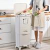 2026 Герметичный кухонный мусорный бак с двойными стенками и крышкой, разделение влажных/сухих отходов, японский стиль, большая вместимость