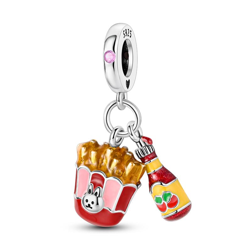 2025 Новейшие Красочные Шармы Бусины 925 Стерлинговая медь Розовые Подвески-Бабочки Подходят для Оригинального Браслета Mula DIY Циркониевая Маркировка