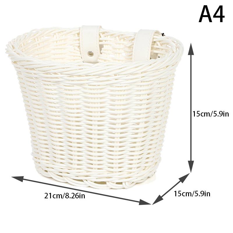 Съемная корзина для велосипеда, корзина для велосипеда из искусственного ротанга, сумка для хранения на переднем руле, рюкзак для велосипедных принадлежностей