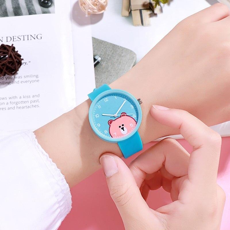 Kids Watches Boys Girls Cute Cartoon Bear Silicone Children"s Watch Women Ladies Quartz Wristwatches Gifts Clock