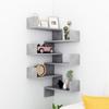 VidaXL Corner Wall Shelf 2 Pcs Concrete Grey 40x40x50 Cm Chipboard