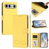 Happy Heart Pattern Magnetic Closure Vegan Leather Phone Case With Wrist Strap For vivo X200 FE