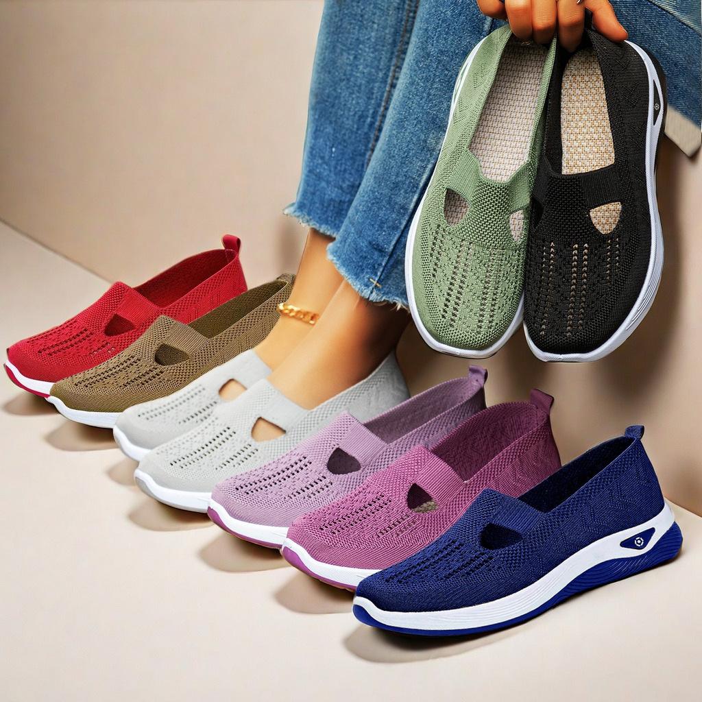 Fashion 2025Breathable Mesh Flats Shoes for Women Comfortable Slip On Casual Shoes Woman Lightweight Soft Bottom Loafers Plus Size 43