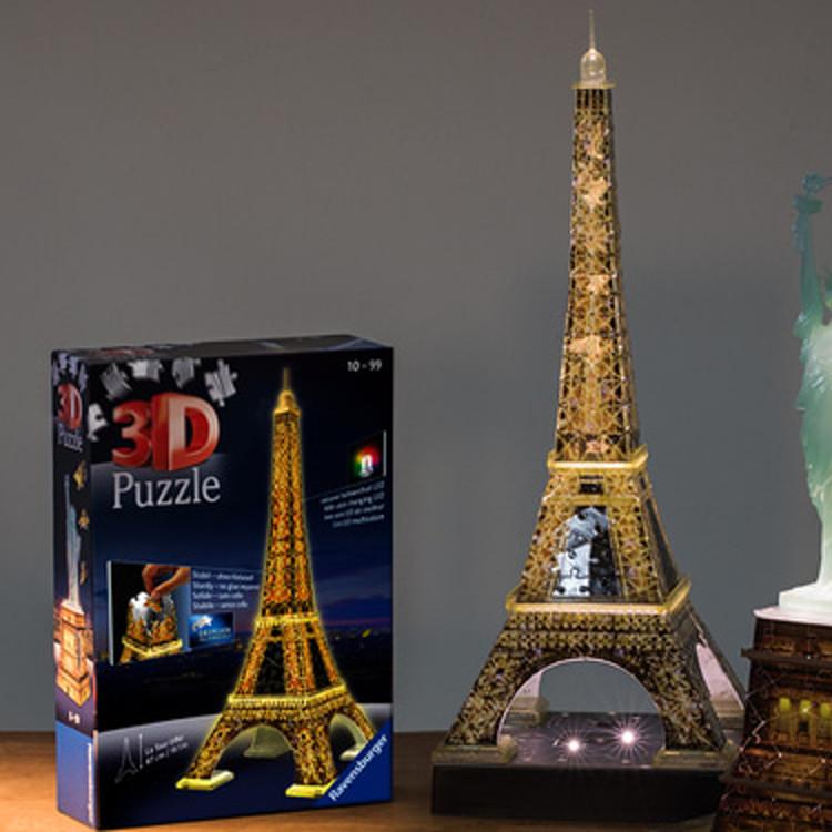3D Three-dimensional Puzzle Eiffel Tower LED 226 Pieces Ravensburger, Popular Korean Board Game