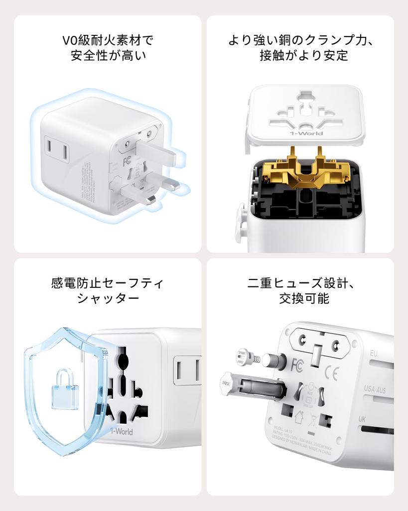 Super MOMAX Conversion International 2 AC Travel Converter Outlet Power Converter Worldwide Compatible with and Convenient Travel Item Mini! Plug,