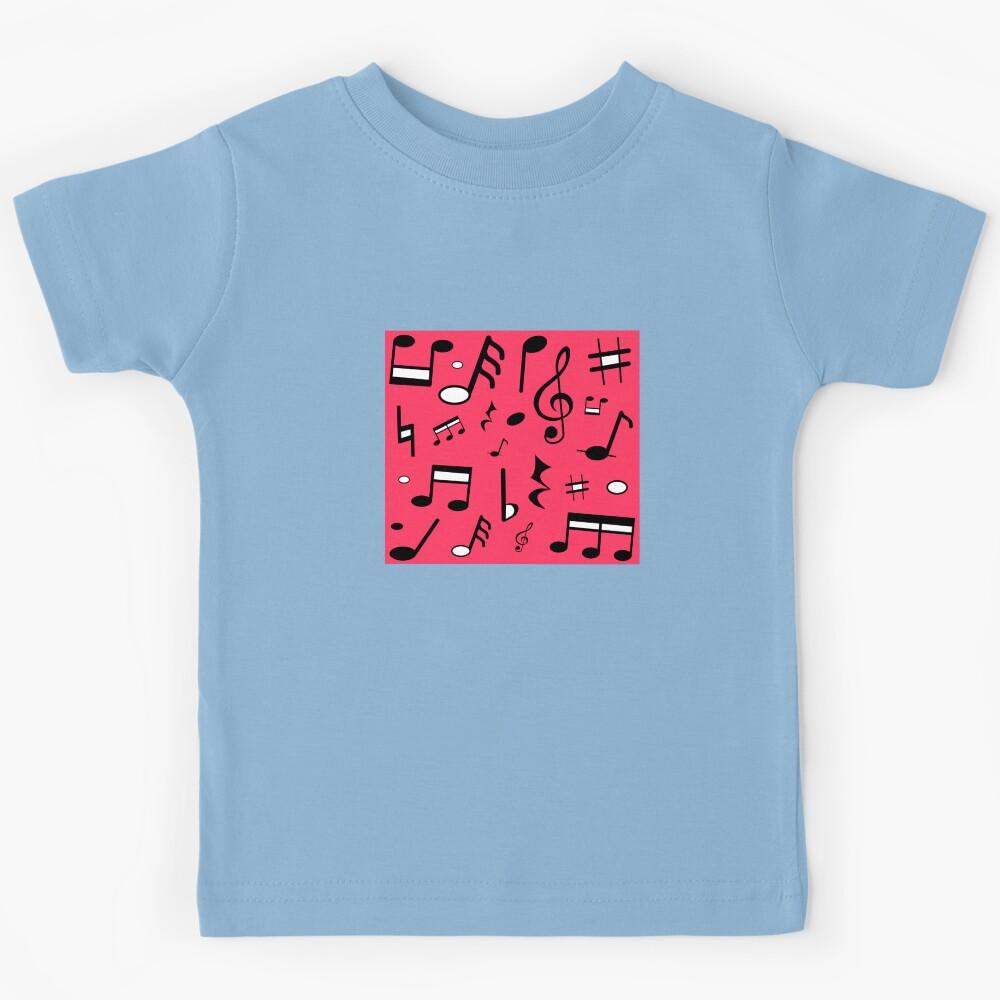 Music Symbols Design against a Red Background Kids T-Shirt