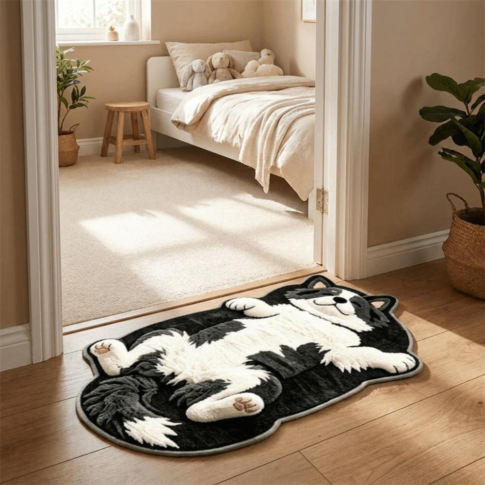 2D Home Decor Carpet Anti-fouling Cartoon Carpet Soft Dog-Shaped Area Rug Bedrooms