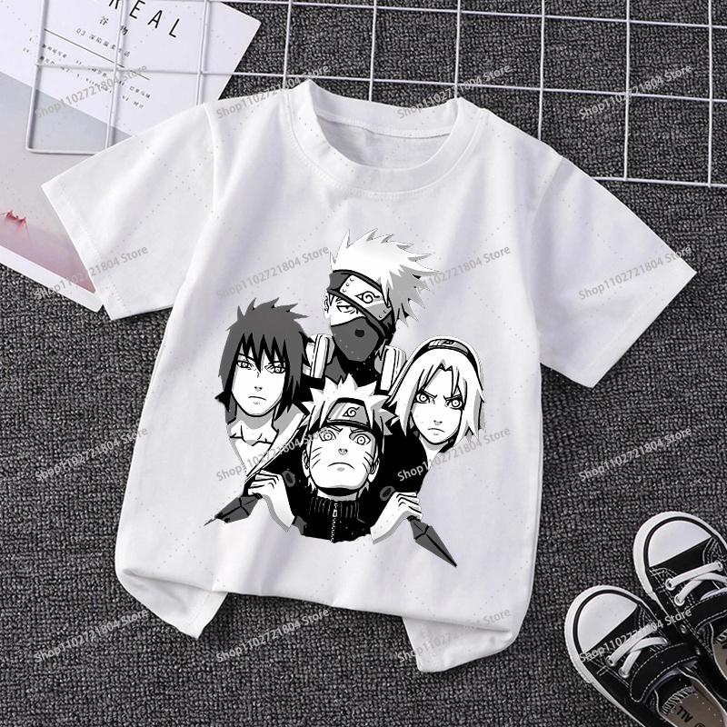 NARUTO Fashion Tshirt for Children Anime Cartoon Printed Shortsleeved Top Boys Girls Summer Sports Tshirts Gifts Kids Clothes