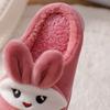 Children's Plush Slippers Boys Girls Cute Cartoon Rabbit Carrots Shoes Warm Kids Home Footwear