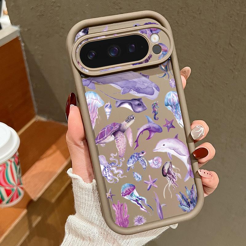 Модный Чехол В Океанском Стиле С Рисунком Китов Для Google Pixel 10 Pro XL 9 8 7 Pro Ударопрочный Бампер Мягкая Силиконовая Задняя Крышка Телефона Для Google 9A 8A 7A