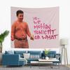 Humorous Tapestry Funny Door Frame Character Wall Art Witty Living Room Tapestry Amusing Wall Decor Wall Decorating Cloth