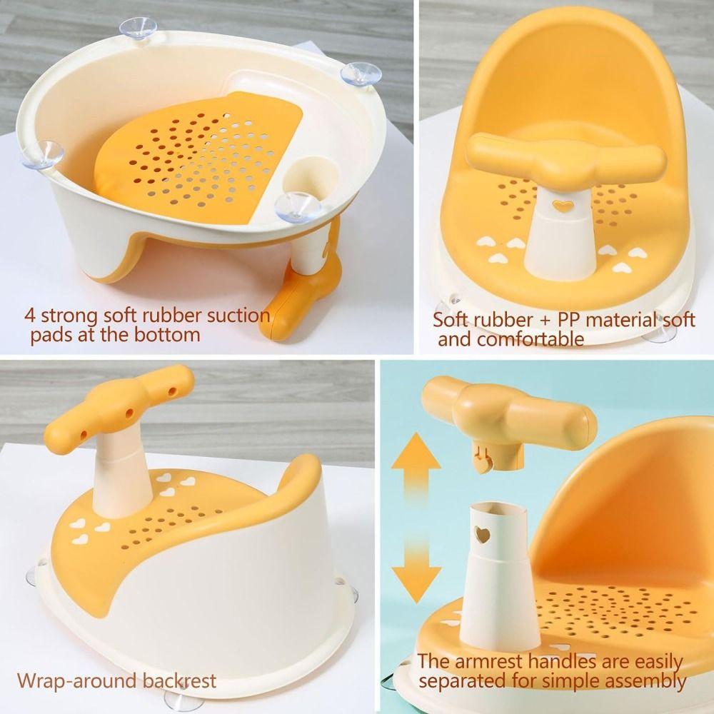 Portable Infant Bath Seat Non-Slip Baby Shower Seat Round Edge Infant Carseat  Summer