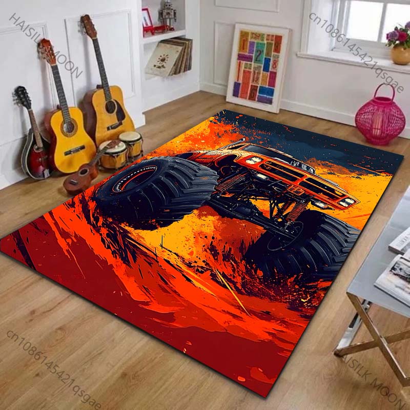Multiple Sizes B-Bigfoot Truck Print Carpet for Living Room Bedroom Kid's Room Home Decor Area Rug Cloakroom Play Mat for Gifts