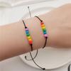 2Pcs Candy Color Rainbow Heart Bracelet Adjustable Friendship Braided Bracelet Gifts