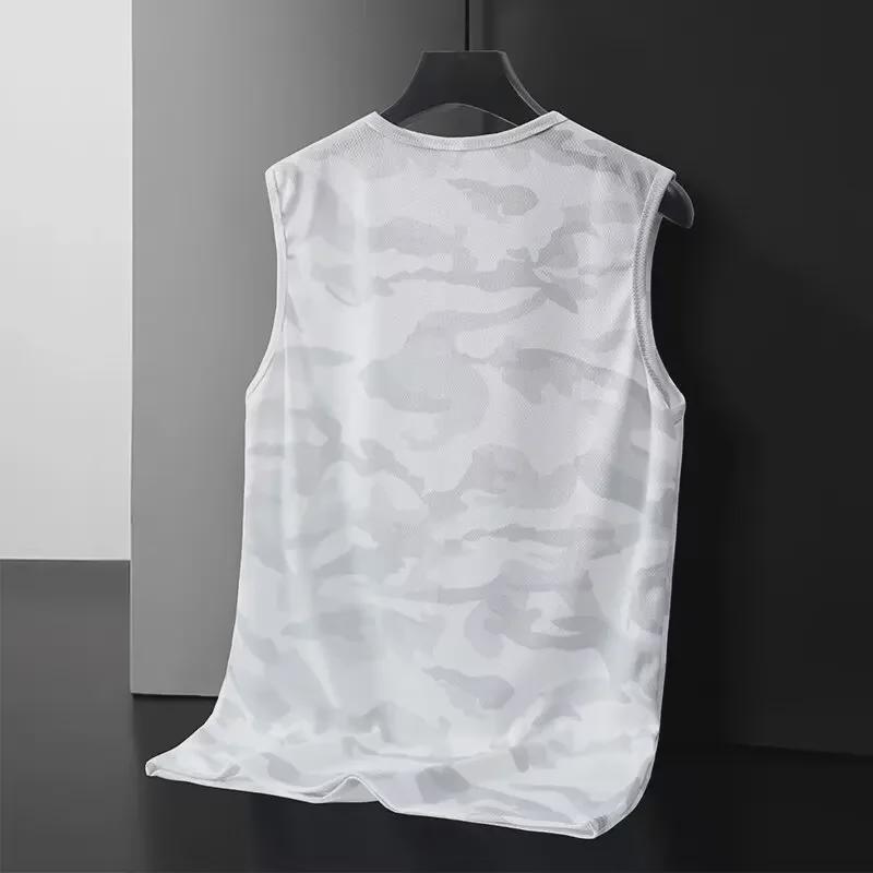 Мужская быстросохнущая майка без рукавов для фитнеса и свободная спортивная футболка с коротким рукавом