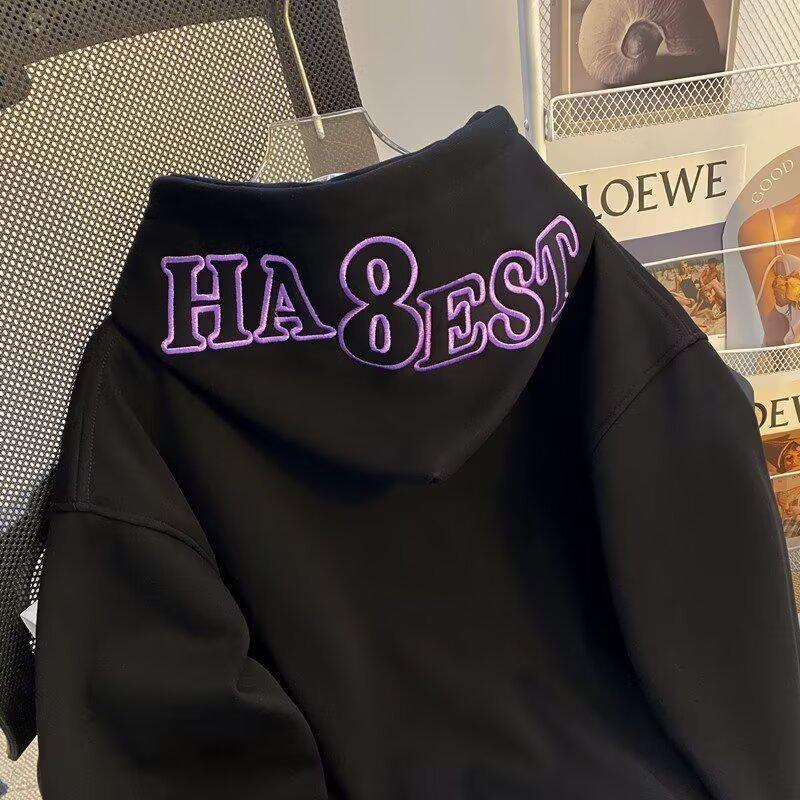 Мужская американская ретро-модная свободная куртка с капюшоном – Универсальная простая толстовка большого размера