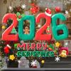 Christmas Glass Stickers 2026 Number Blessings Electrostatic Design Waterproof New Year Decal Festive Decoration