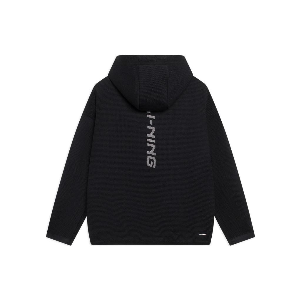 Li-Ning Professional Basketball Series Solid Color Print Logo Pocket Sweatshirt Men Sweatshirt Black AWDSB87-2