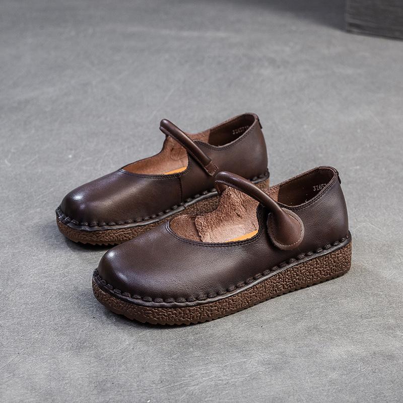 Fashion GKTINOO 2025 Spring New Soft Soled Genuine Leather Retro Flat Shoes Comfortable Lightweight Commuting Women's Shoes