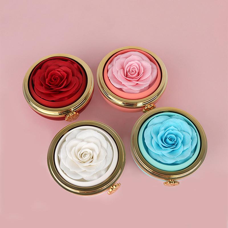 Вращающаяся шкатулка для украшений ко Дню святого Валентина, декоративная вечная цветочная упаковка для дня рождения, прозрачная подарочная коробка, аксессуары