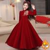 Красное элегантное formalное платье с вышивкой и длинным рукавом для девочек – 10 000 в наличии