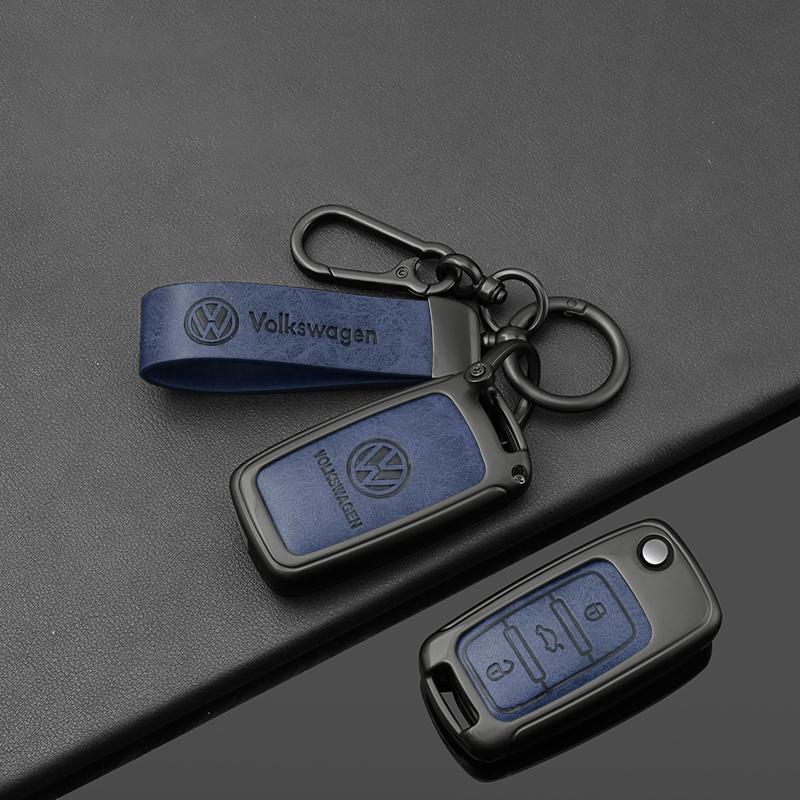 For VOLKSWAGEN Alloy Leather Car Remote Key Case Cover for VW Volkswagen Polo Tiguan Passat B5 B6 B7 Golf 4 5 6 MK6 Jetta Lavida