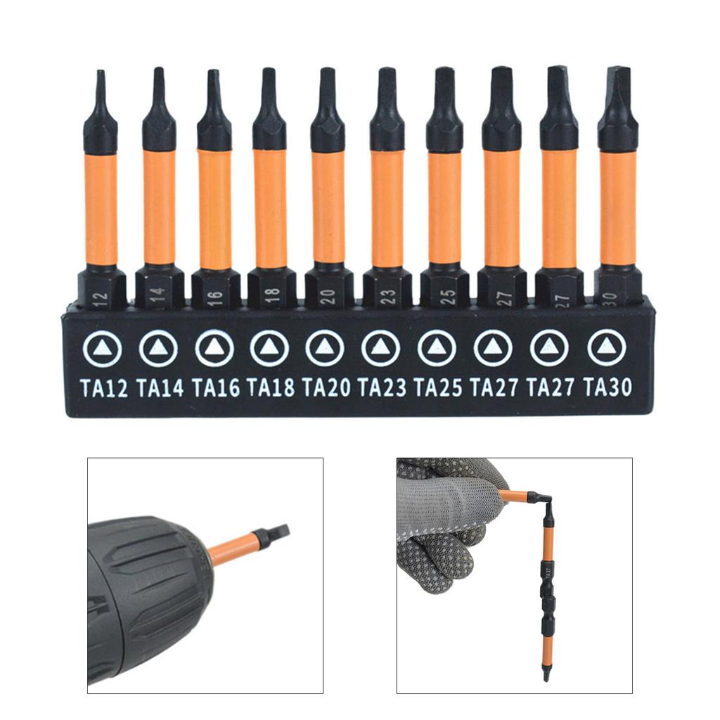10 Pieces Ergonomic Screwdriver Triangular Bit NonSlip Design for Accurate Operation Suitable for Multiple Uses