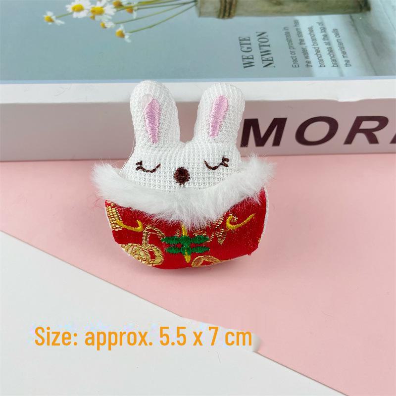 Новогодняя плюшевая брошь в виде змеи и льва, кулон в виде кролика с одеждой, обувью, шляпами - украшение для подарка