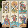 Petit De Marseilly Tarot Deck, 12*7cm 78 Pcs Cute Chibi Marseille Tarot Cards in Rigid Box Double-embossed Cardstock
