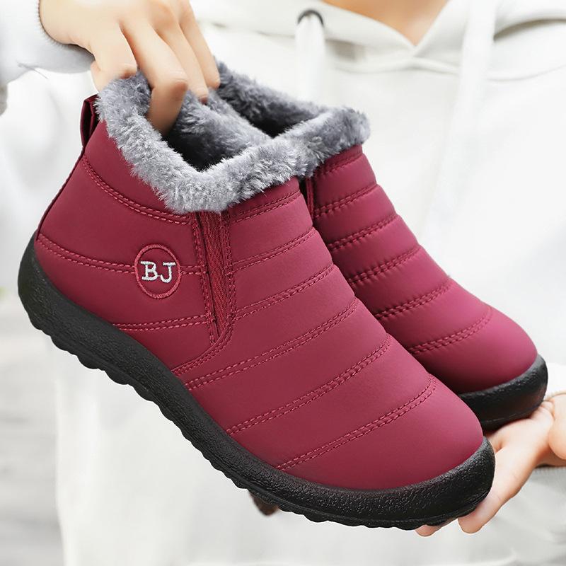 Хлопковая обувь женская зимняя бархатная утолщенные хлопковые ботинки большого размера теплая женская обувь сноубутсы внешнеторговые женские ботинки парные короткие ботинки