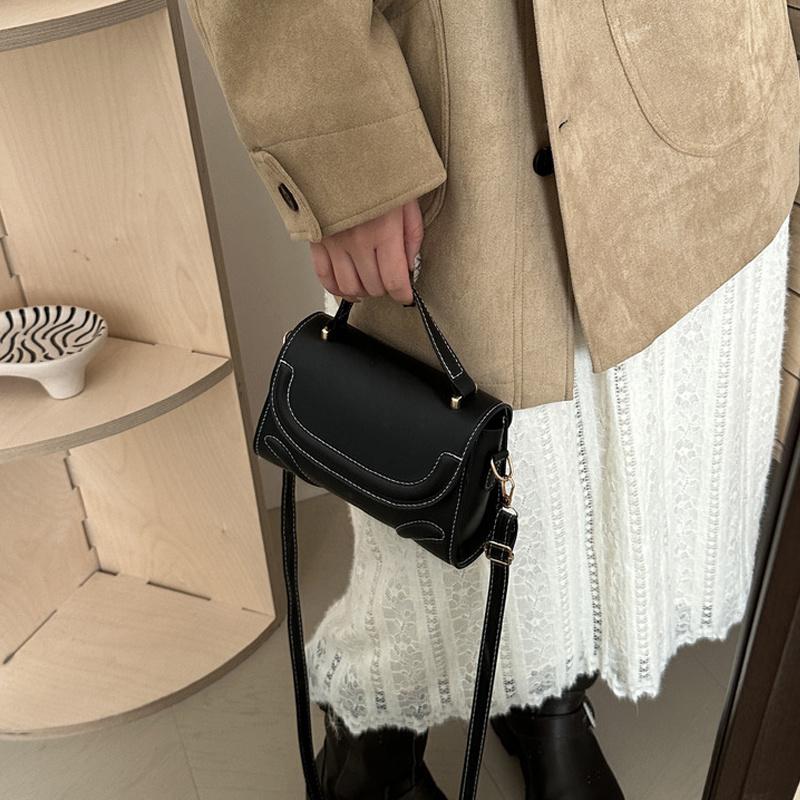 Crossbody Bag PU Leather Solid Color Shoulder Bag for Women Handbag Trendy Satchel Purse for Work Travel CLE