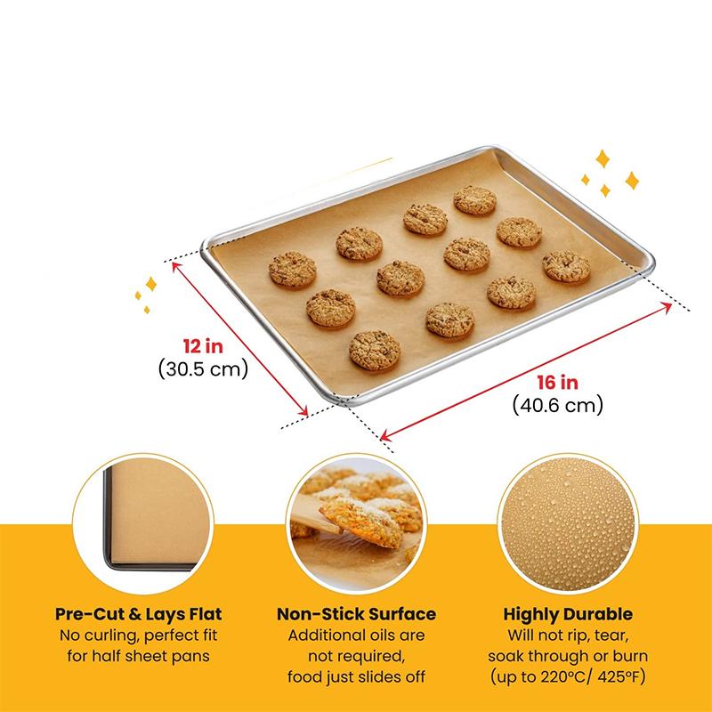 100 Pcs Parchment Paper Baking Sheets Non-Stick Precut Baking Parchment Baking Paper Will Not Curl Burn Wax Paper JT70